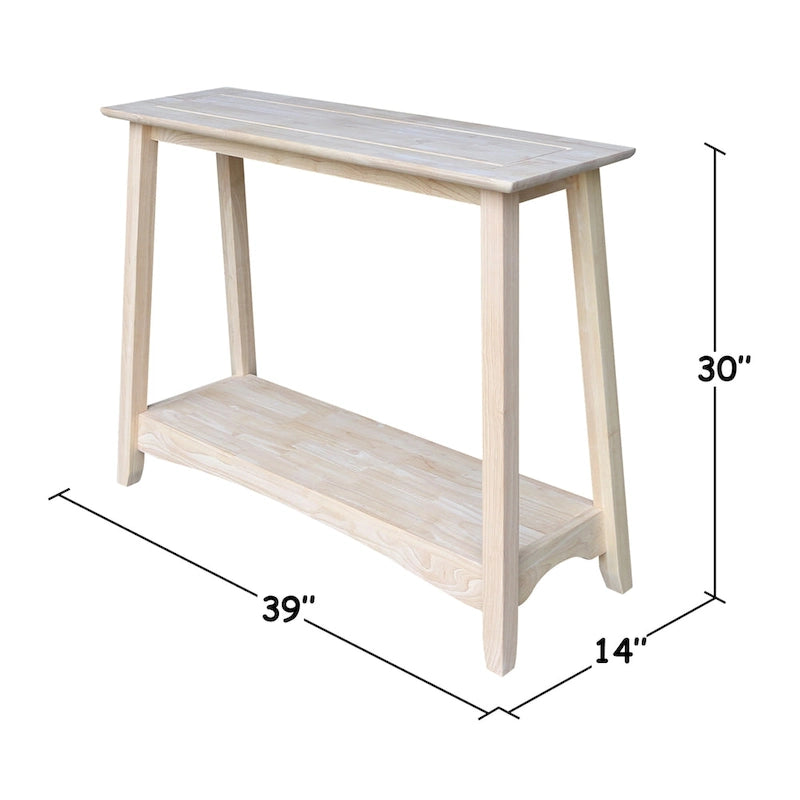 Mesa consola de madera sin terminar para 1, 99.06cm An. x 35.56cm P x 76.2cm Al.