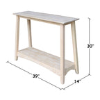 Mesa consola de madera sin terminar para 1, 99.06cm An. x 35.56cm P x 76.2cm Al.