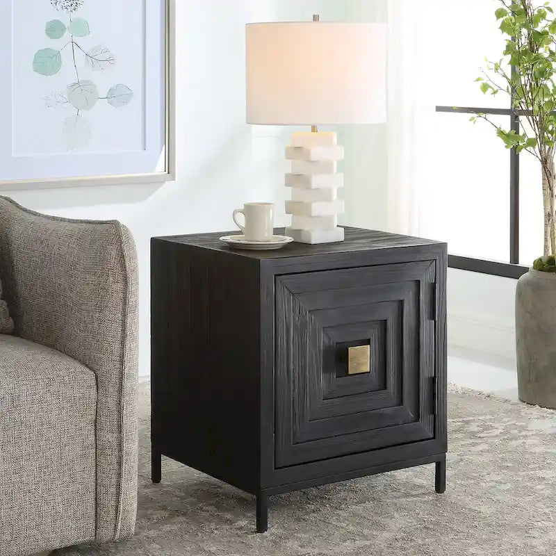 Mesa auxiliar/Armario geométrico Aiken de Uttermost - 22W x 26H x 20D