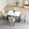 Five-piece dining set with imitation marble tabletop
