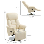 Sillón reclinable para adultos, reclinable giratorio ajustable con reposapiés, brazos acolchados, tapicería de cuero sintético y base de acero