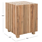 Mesa auxiliar cuadrada de roble mediano – 15"An. × 15"Pr. × 20"Al.