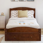 Base de cama individual con plataforma, cajón de almacenamiento y soporte de láminas de madera, no necesita somier