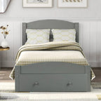 Base de cama individual con plataforma, cajón de almacenamiento y soporte de láminas de madera, no necesita somier