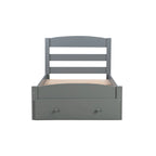 Base de cama individual con plataforma, cajón de almacenamiento y soporte de láminas de madera, no necesita somier