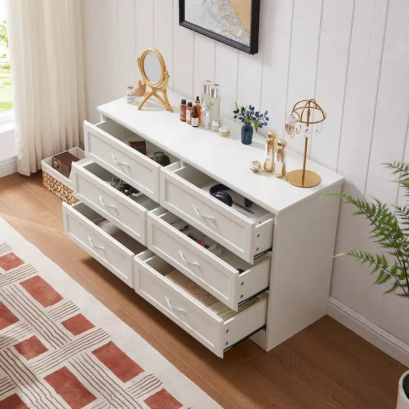 47.8 Cómoda moderna de dormitorio con 6 cajones - N/A
