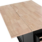 Carro de cocina negro/blanco/verde menta con hoja abatible y puerta corrediza estilo granero | Ruedas | 1 persona
