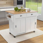 Carro de cocina negro/blanco/verde menta con hoja abatible y puerta corrediza estilo granero | Ruedas | 1 persona