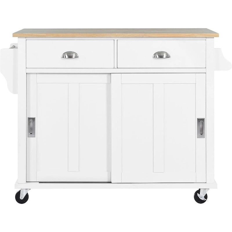 Carro de cocina negro/blanco/verde menta con hoja abatible y puerta corrediza estilo granero | Ruedas | 1 persona