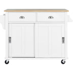 Carro de cocina negro/blanco/verde menta con hoja abatible y puerta corrediza estilo granero | Ruedas | 1 persona