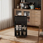 Carrito de cocina rodante de 6 niveles en blanco/negro con especiero, para 1-2 usuarios