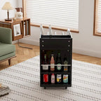Carrito de cocina rodante de 6 niveles en blanco/negro con especiero, para 1-2 usuarios