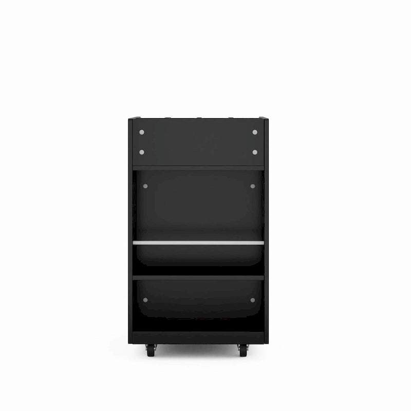 Carrito de cocina rodante de 6 niveles en blanco/negro con especiero, para 1-2 usuarios