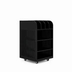 Carrito de cocina rodante de 6 niveles en blanco/negro con especiero, para 1-2 usuarios