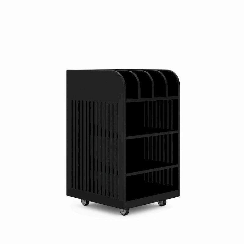 Carrito de cocina rodante de 6 niveles en blanco/negro con especiero, para 1-2 usuarios