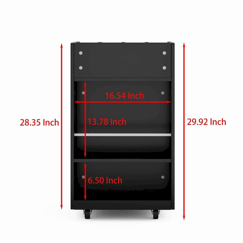 Carrito de cocina rodante de 6 niveles en blanco/negro con especiero, para 1-2 usuarios