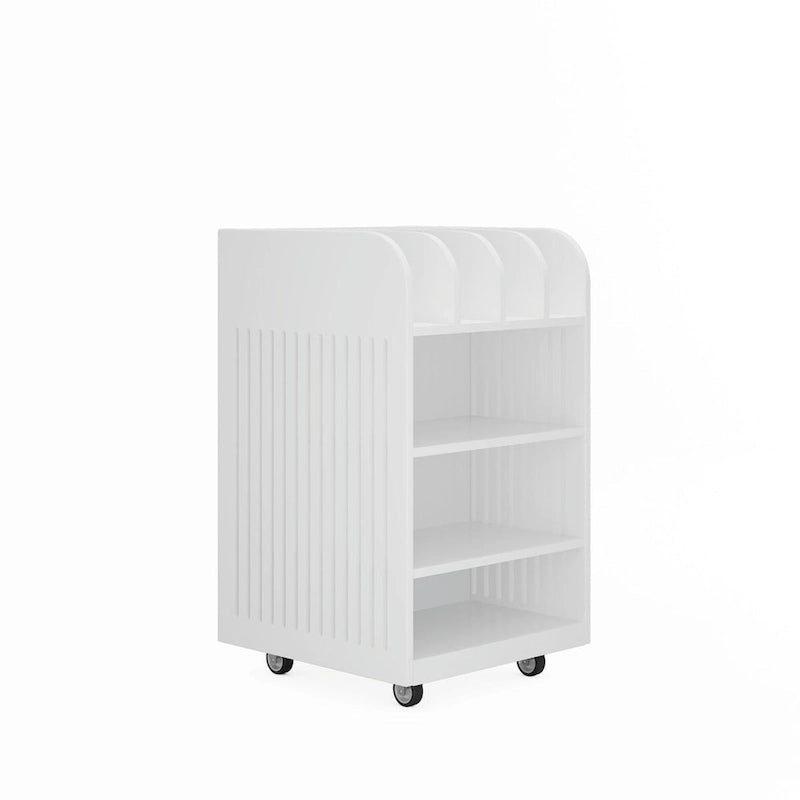 Carrito de cocina rodante de 6 niveles en blanco/negro con especiero, para 1-2 usuarios