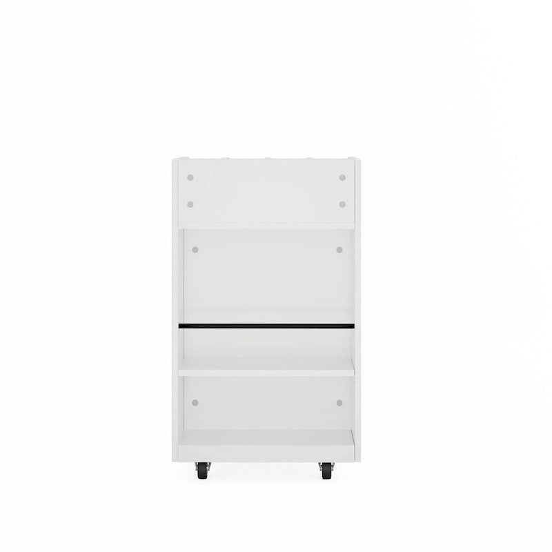 Carrito de cocina rodante de 6 niveles en blanco/negro con especiero, para 1-2 usuarios