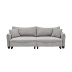 Sofá Cama de Pana Blanco / Gris / Verde con 2 Cojines Decorativos – 2 Plazas