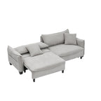 Sofá Cama de Pana Blanco / Gris / Verde con 2 Cojines Decorativos – 2 Plazas