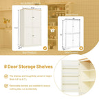 Armario/Despensa de Cocina Independiente Alto de 40.2x20x71.3 pulgadas con 2 Cajones, 2 Estantes Ajustables, 8 Estantes en la Puerta