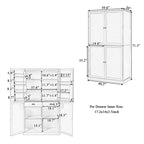 Armario/Despensa de Cocina Independiente Alto de 40.2x20x71.3 pulgadas con 2 Cajones, 2 Estantes Ajustables, 8 Estantes en la Puerta