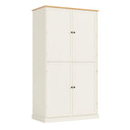 Armario/Despensa de Cocina Independiente Alto de 40.2x20x71.3 pulgadas con 2 Cajones, 2 Estantes Ajustables, 8 Estantes en la Puerta