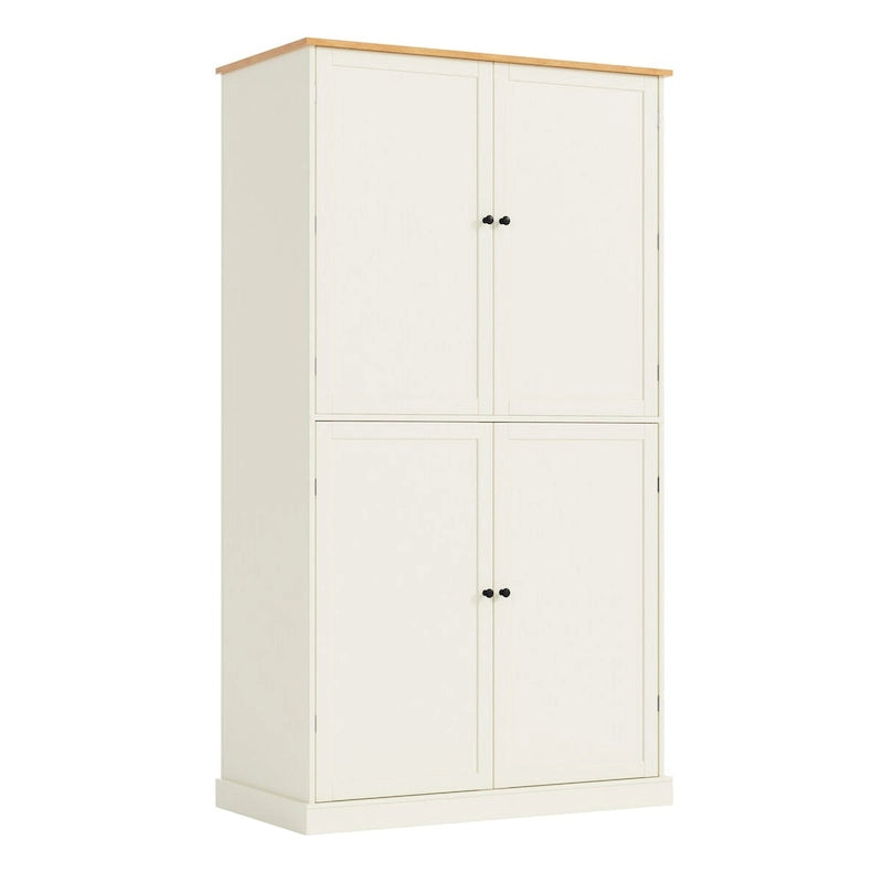 Armario/Despensa de Cocina Independiente Alto de 40.2x20x71.3 pulgadas con 2 Cajones, 2 Estantes Ajustables, 8 Estantes en la Puerta