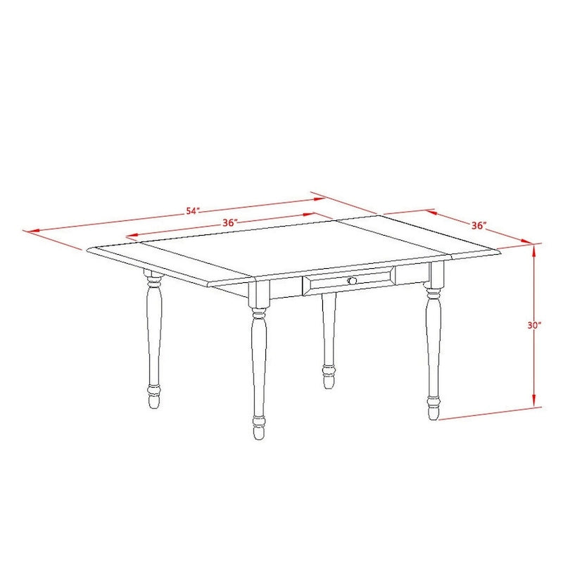 East West Furniture juego de mesa incluye una mesa de comedor rectangular con extensión de hojas abatibles y sillas de comedor (opciones de piezas)