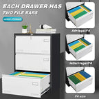 Archivador lateral metálico de 3 cajones, negro / negro y blanco / blanco, con cerradura, para 1 persona