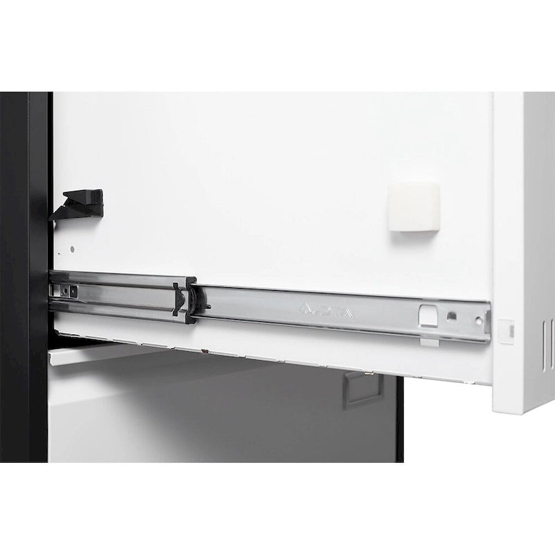 Archivador lateral metálico de 3 cajones, negro / negro y blanco / blanco, con cerradura, para 1 persona