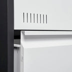 Archivador lateral metálico de 3 cajones, negro / negro y blanco / blanco, con cerradura, para 1 persona