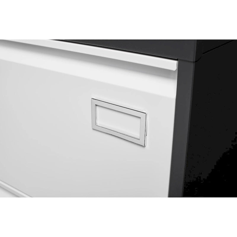Archivador lateral metálico de 3 cajones, negro / negro y blanco / blanco, con cerradura, para 1 persona