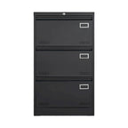 Archivador lateral metálico de 3 cajones, negro / negro y blanco / blanco, con cerradura, para 1 persona