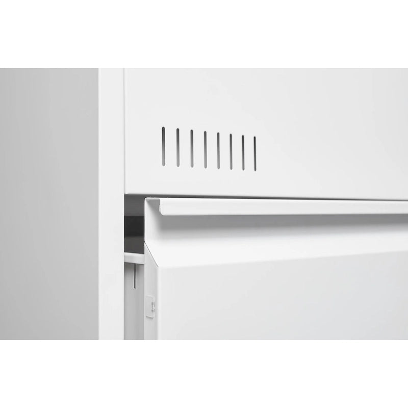 Archivador lateral metálico de 3 cajones, negro / negro y blanco / blanco, con cerradura, para 1 persona