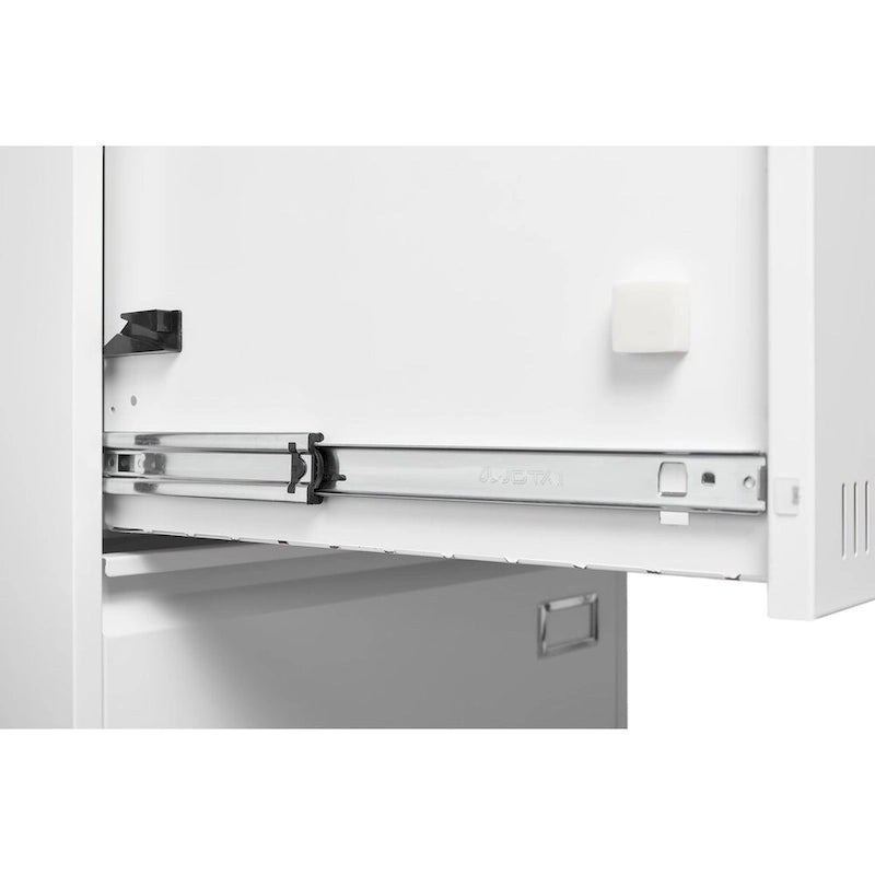 Archivador lateral metálico de 3 cajones, negro / negro y blanco / blanco, con cerradura, para 1 persona