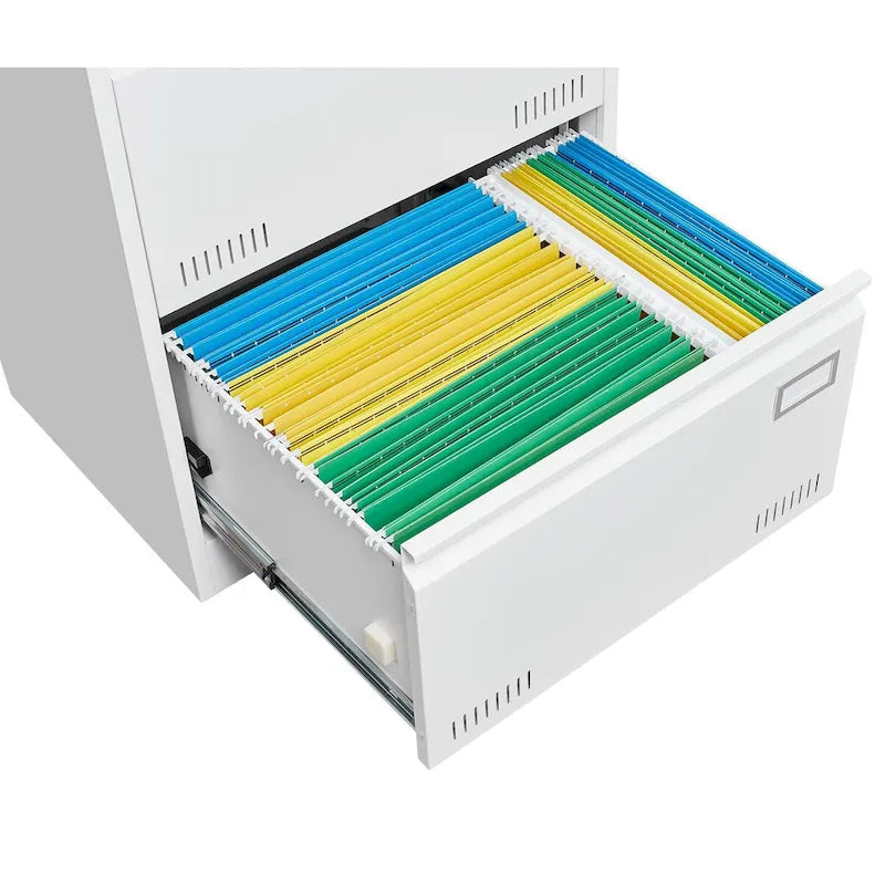 Archivador lateral metálico de 3 cajones, negro / negro y blanco / blanco, con cerradura, para 1 persona