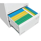 Archivador lateral metálico de 3 cajones, negro / negro y blanco / blanco, con cerradura, para 1 persona