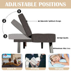 Sofá cama futón convertible de lino gris, individual
