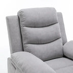Sillón reclinable eléctrico de terciopelo gris claro con diseño ergonómico, calor, masaje, estructura de acero