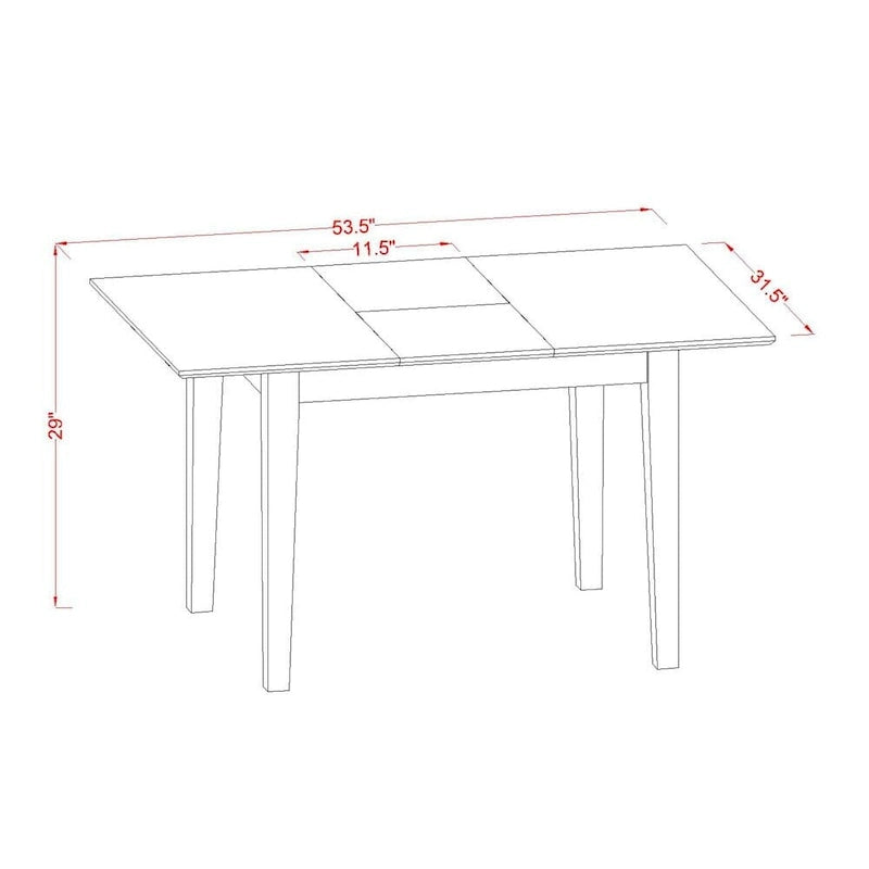 Mesa de comedor rectangular con extensión (hoja de mariposa) de suero de leche/cerezo y caoba, para hasta 6 personas