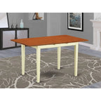Mesa de comedor rectangular con extensión (hoja de mariposa) de suero de leche/cerezo y caoba, para hasta 6 personas