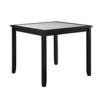 Juego de mesa y sillas de comedor a la altura de la encimera Nick de 5 piezas, negro, blanco