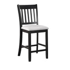 Juego de mesa y sillas de comedor a la altura de la encimera Nick de 5 piezas, negro, blanco