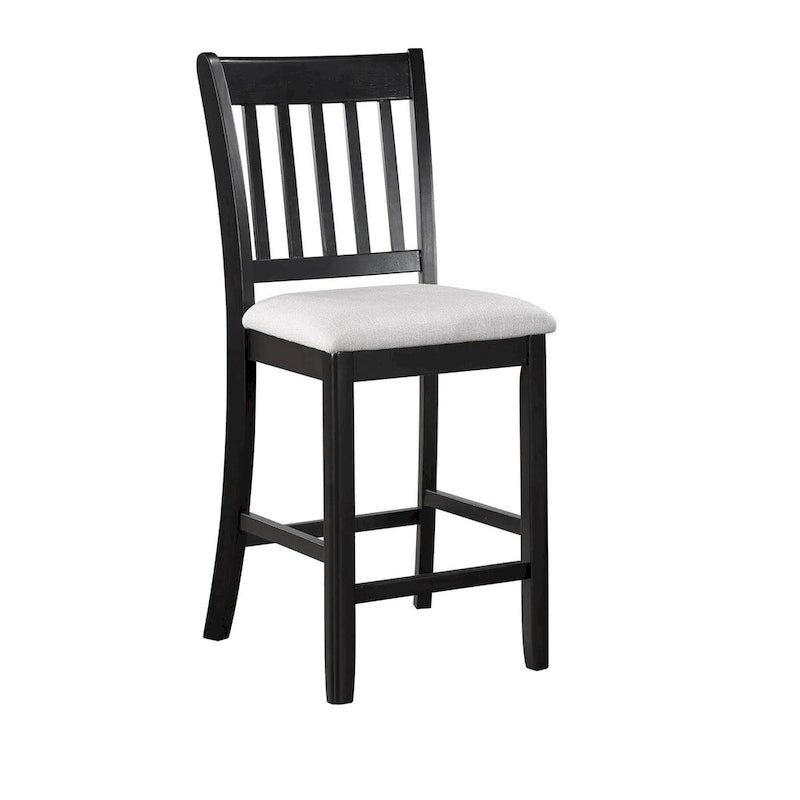 Juego de mesa y sillas de comedor a la altura de la encimera Nick de 5 piezas, negro, blanco