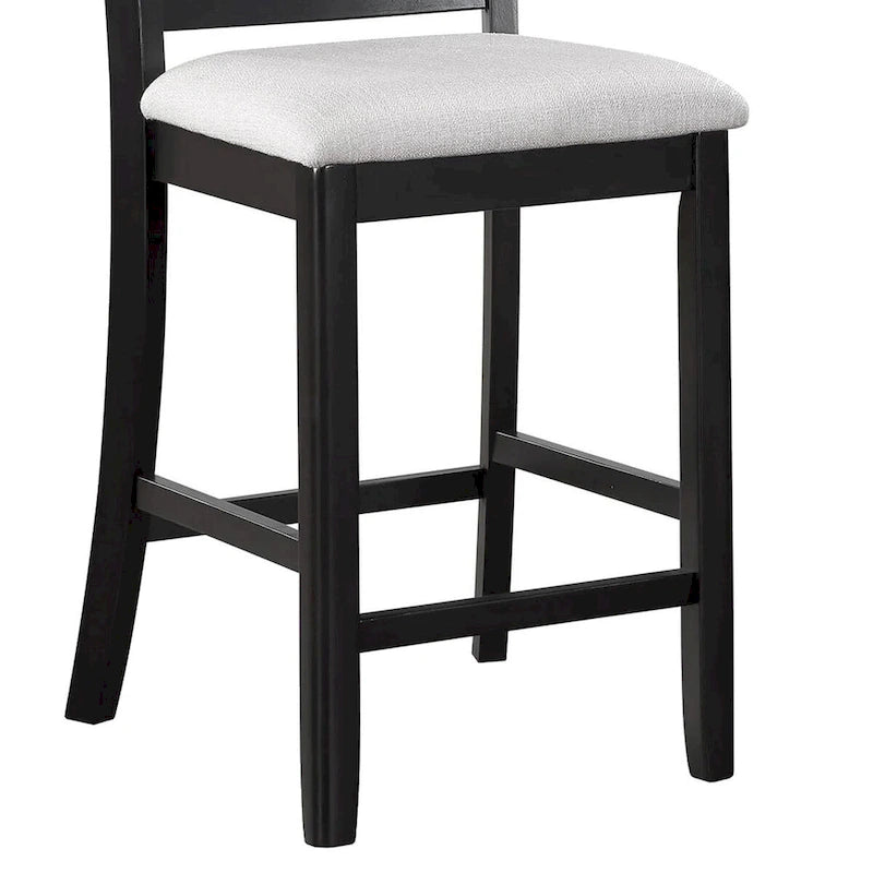 Juego de mesa y sillas de comedor a la altura de la encimera Nick de 5 piezas, negro, blanco