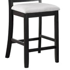 Juego de mesa y sillas de comedor a la altura de la encimera Nick de 5 piezas, negro, blanco