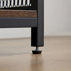Mueble Buffet de 3 Niveles con Tira de Luces LED y Soporte para Copas, Toma de Corriente