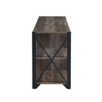 Mueble de TV industrial de nogal gris y roble rústico con 6 estantes, para hogares de 1 a 2 personas