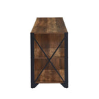 Mueble de TV industrial de nogal gris y roble rústico con 6 estantes, para hogares de 1 a 2 personas